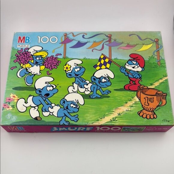 Other - Vintage MB Puzzle Smurf 100-Piece Jigsaw